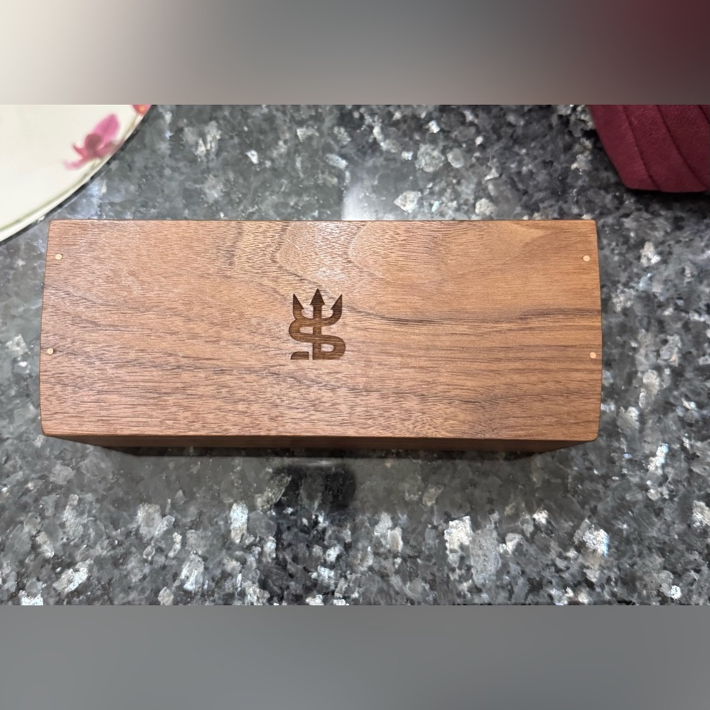 SOLD—Sonia G. wooden brush holder